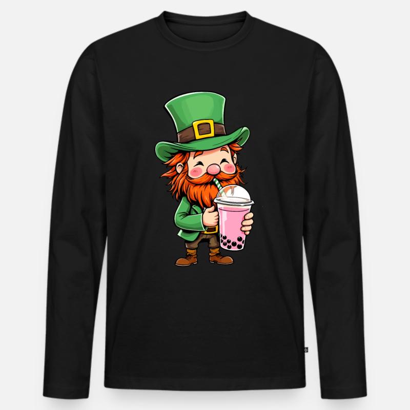 Kobold Bubble Tea - Männer Premium Bio Langarmshirt - Schwarz