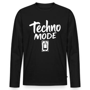 Mode Techno sur Techno Techno Musique Techno - T-shirt manches longues Premium bio Homme - noir - Devant - Nico (187cm)