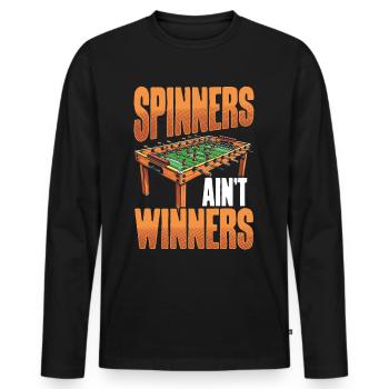 Tischfußball Tischkicker Kicker Kickern - Männer Premium Bio Langarmshirt - Schwarz - Vorne - Nico (187cm)