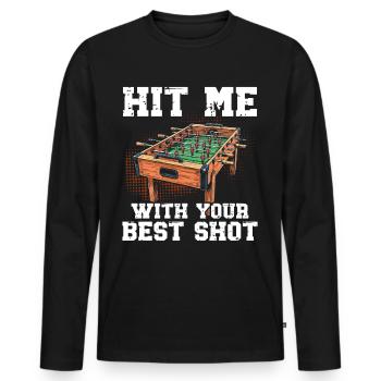 Tischfußball Tischkicker Kicker Kickern - Männer Premium Bio Langarmshirt - Schwarz - Vorne - Nico (187cm)