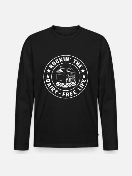 Lactose intolerance Lactose intolerant - Men's Premium Organic Long Sleeve Shirt - black