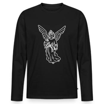 Christmas Angel Angel Angel Christmas Xmas - Men's Premium Organic Long Sleeve Shirt - black - Front - Nico (187cm)