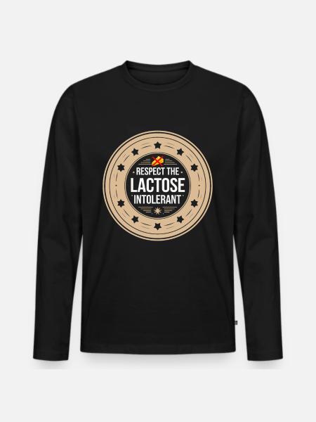 Lactose intolerance Lactose intolerant - Men's Premium Organic Long Sleeve Shirt - black
