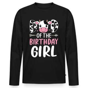 Papa de la fille d’anniversaire - T-shirt manches longues Premium bio Homme - noir - Devant - Nico (187cm)