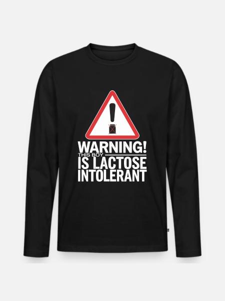 Lactose intolerance Lactose intolerant - Men's Premium Organic Long Sleeve Shirt - black