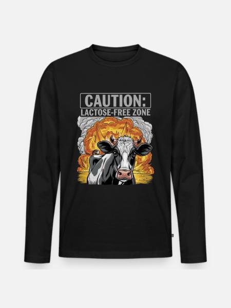 Lactose intolerance Lactose intolerant - Men's Premium Organic Long Sleeve Shirt - black