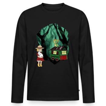 Märchen Märchenfigur Drache Wald Abenteuer - Männer Premium Bio Langarmshirt - Schwarz - Vorne - Nico (187cm)