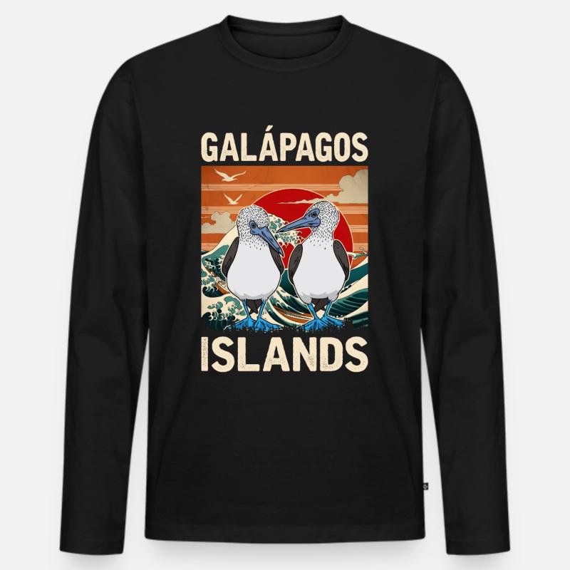 Galapagos Islands - Männer Premium Bio Langarmshirt - Schwarz