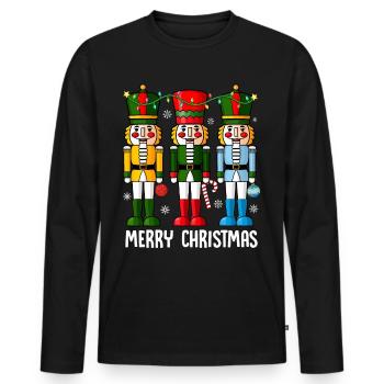 Merry Christmas - Männer Premium Bio Langarmshirt - Schwarz - Vorne - Nico (187cm)
