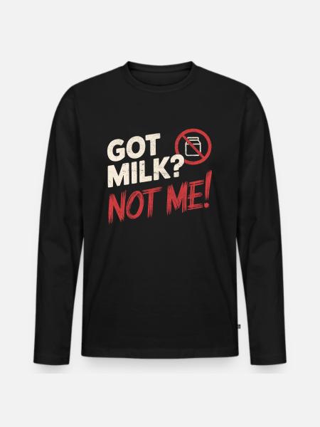 Lactose intolerance Lactose intolerant - Men's Premium Organic Long Sleeve Shirt - black