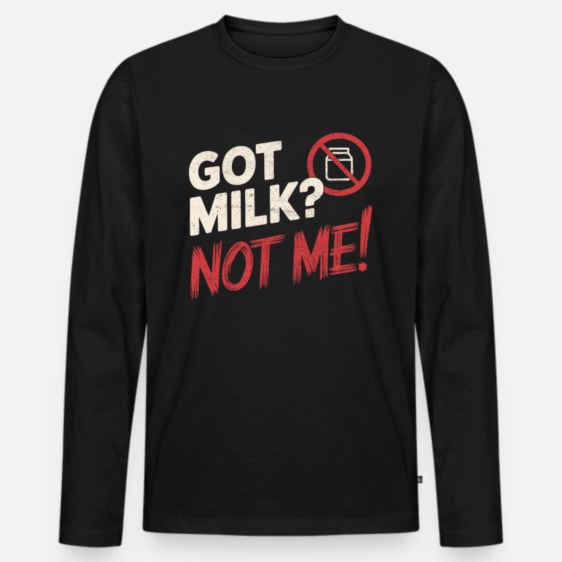 Laktoseintoleranz Laktoseintolerant - Männer Premium Bio Langarmshirt - Schwarz