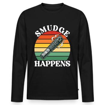 Herbs Incense Smudging Spiritual - Men's Premium Organic Long Sleeve Shirt - black - Front - Nico (187cm)