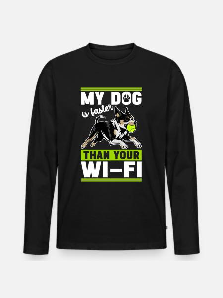 Flyball Hundesport - Männer Premium Bio Langarmshirt - Schwarz
