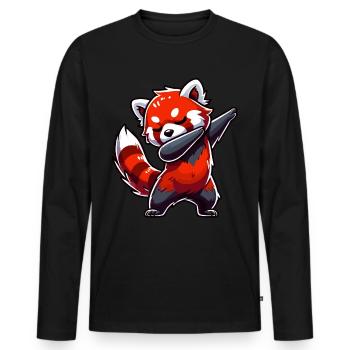 Panda roux, Panda roux, Panda ours, Dabbing - T-shirt manches longues Premium bio Homme - noir - Devant - Nico (187cm)