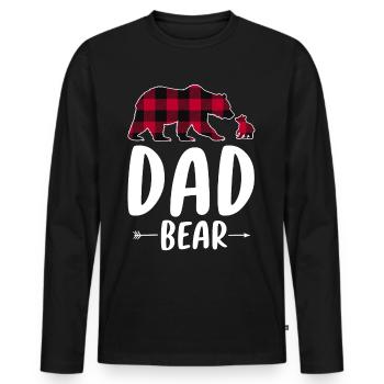 Dad Bear - Men's Premium Organic Long Sleeve Shirt - black - Front - Nico (187cm)