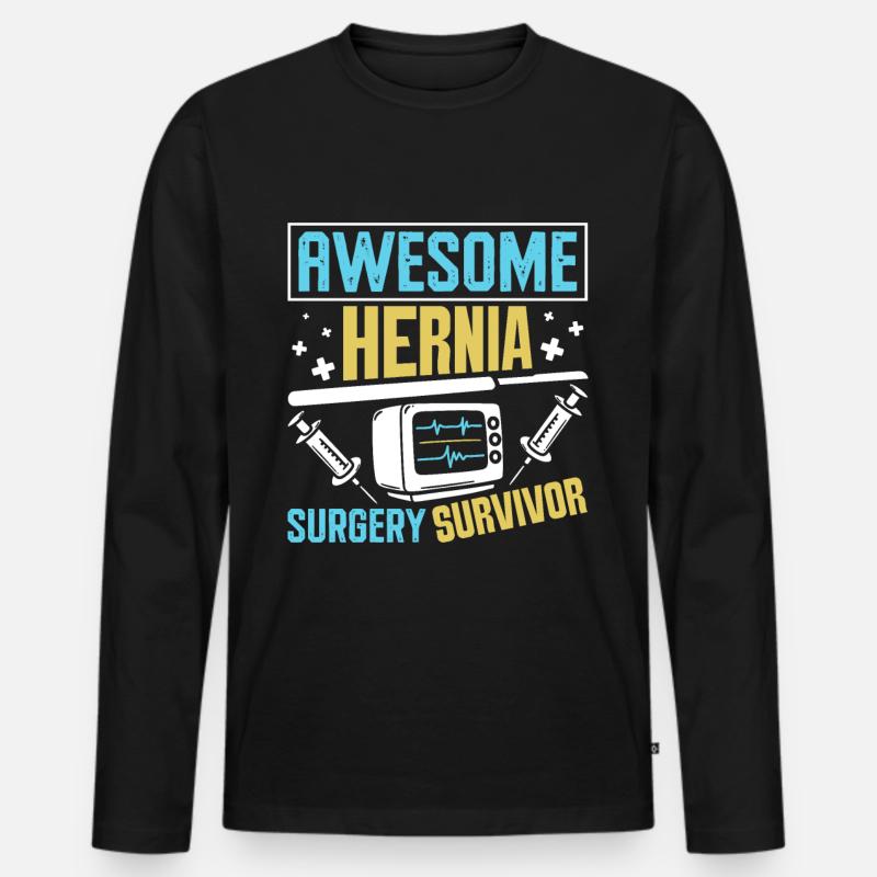Hernia Surgery - Männer Premium Bio Langarmshirt - Schwarz