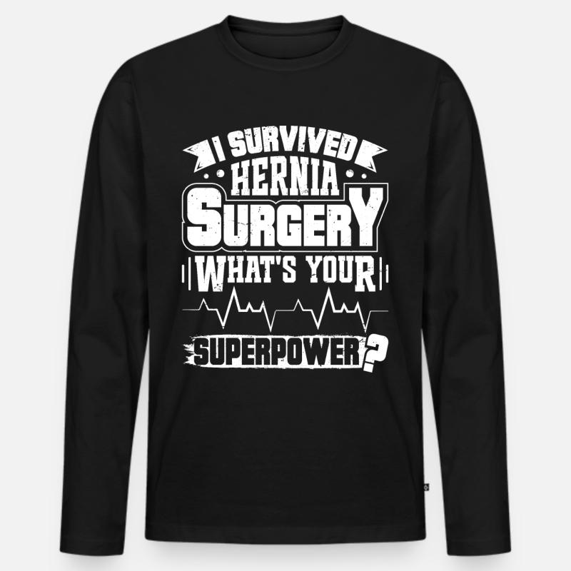 Hernia Surgery - Männer Premium Bio Langarmshirt - Schwarz