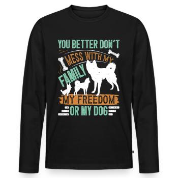 Trèfle d’Alaska Kai - T-shirt manches longues Premium bio Homme - noir - Devant - Nico (187cm)