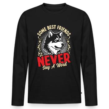 Trèfle d’Alaska Kai - T-shirt manches longues Premium bio Homme - noir - Devant - Nico (187cm)