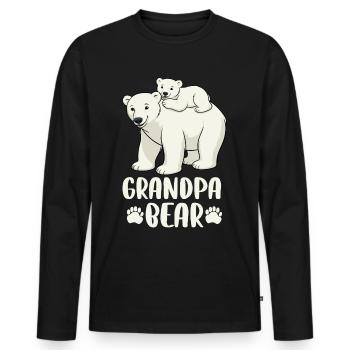 Grand-père Ours - T-shirt manches longues Premium bio Homme - noir - Devant - Nico (187cm)
