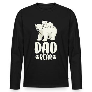 Dad Bear - Men's Premium Organic Long Sleeve Shirt - black - Front - Nico (187cm)