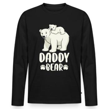 Daddy Bear - Männer Premium Bio Langarmshirt - Schwarz - Vorne - Nico (187cm)