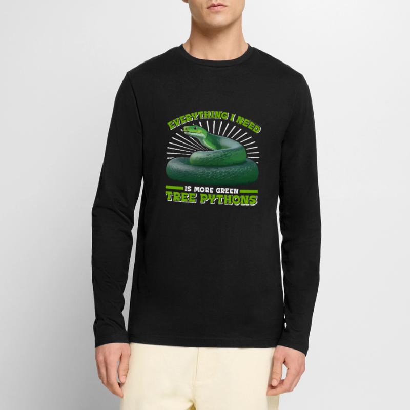 Green Tree Python Men's Premium Organic Long Sleeve Shirt