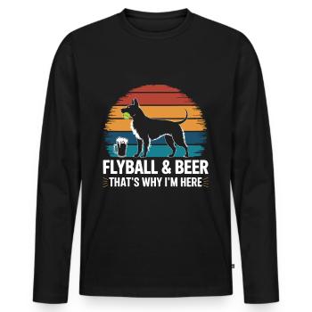 Flyball Hundesport - Männer Premium Bio Langarmshirt - Schwarz - Vorne - Nico (187cm)
