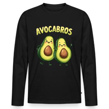 Frères, amis, copains, jumeaux, AVOCABROS - T-shirt manches longues Premium bio Homme - noir - Devant - Nico (187cm)