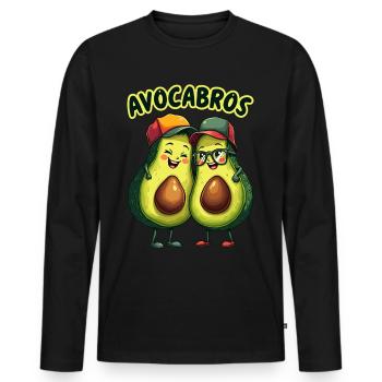 Frères, amis, copains, jumeaux, AVOCABROS - T-shirt manches longues Premium bio Homme - noir - Devant - Nico (187cm)