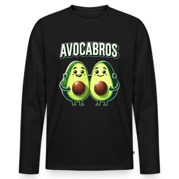 Frères, amis, copains, jumeaux, AVOCABROS - T-shirt manches longues Premium bio Homme - noir - Devant - Nico (187cm)