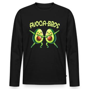 Frères, amis, copains, jumeaux, AVOCABROS - T-shirt manches longues Premium bio Homme - noir - Devant - Nico (187cm)