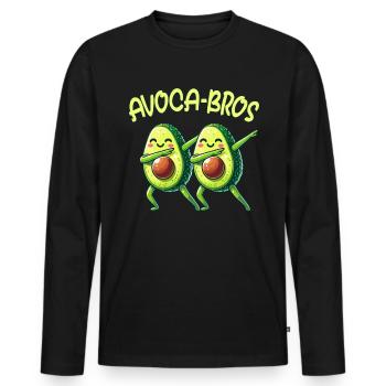 Frères, amis, copains, jumeaux, AVOCABROS - T-shirt manches longues Premium bio Homme - noir - Devant - Nico (187cm)