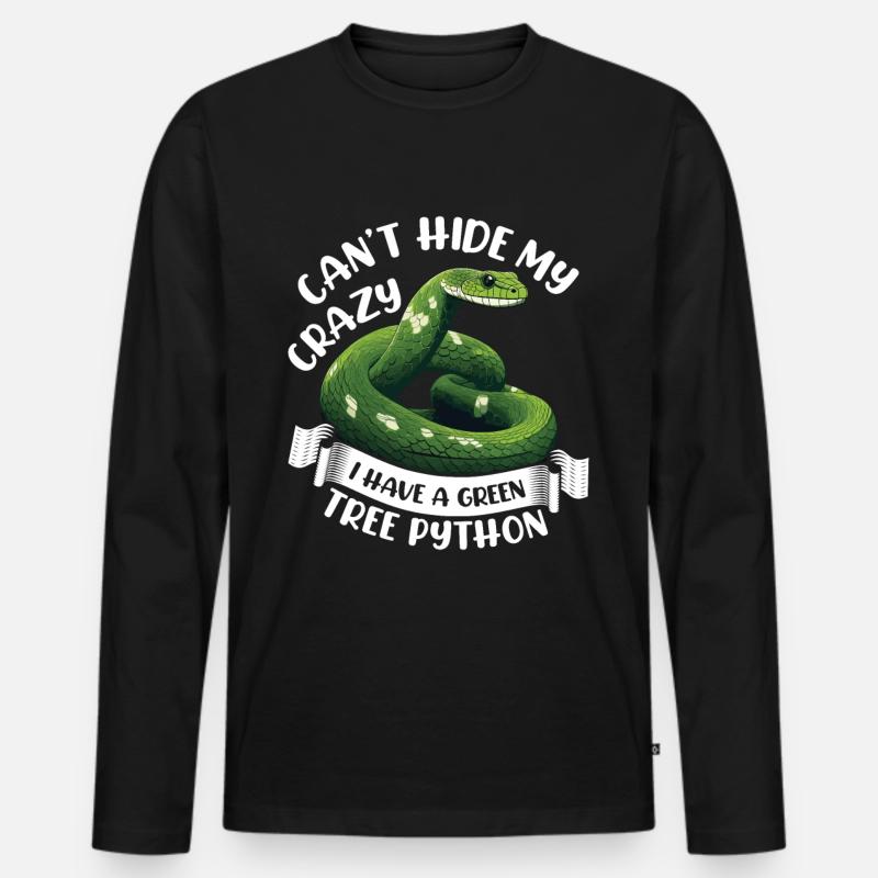 Green Tree Python - Men's Premium Organic Long Sleeve Shirt - black