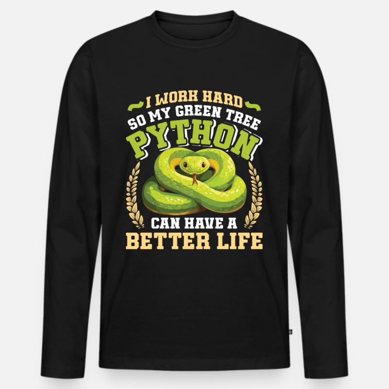 Python arborescent vert - T-shirt manches longues Premium bio Homme - noir