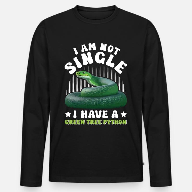 Green Tree Python - Männer Premium Bio Langarmshirt - Schwarz