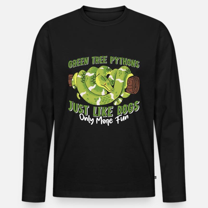 Green Tree Python Men's Premium Organic Long Sleeve Shirt