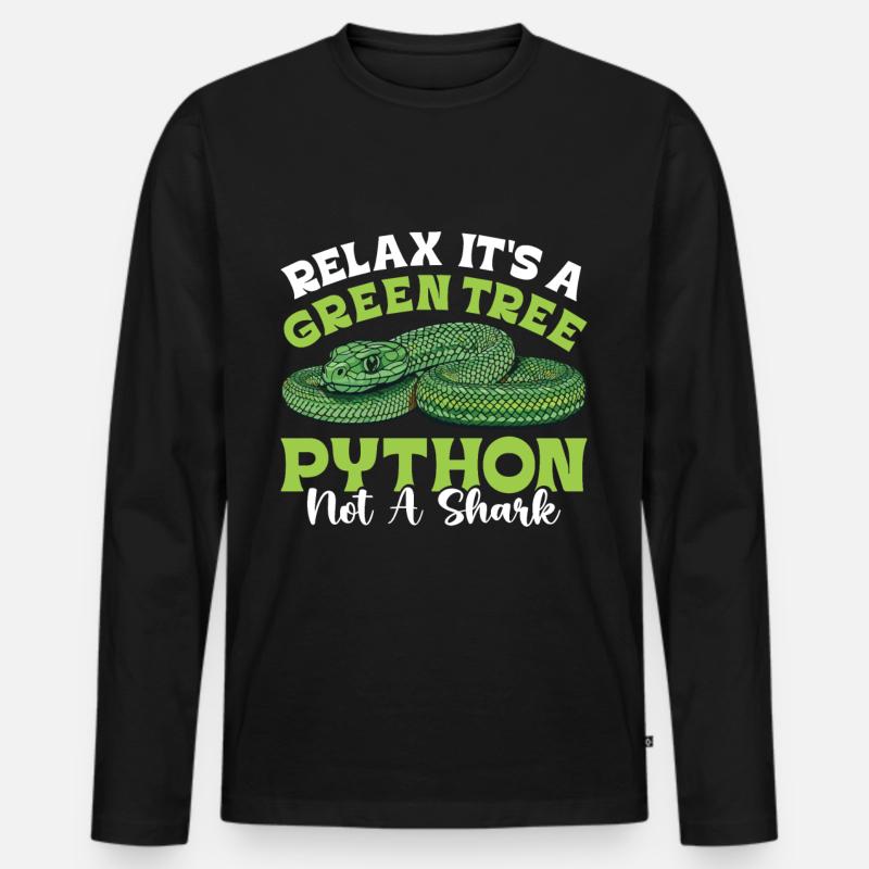 Python arborescent vert - T-shirt manches longues Premium bio Homme - noir