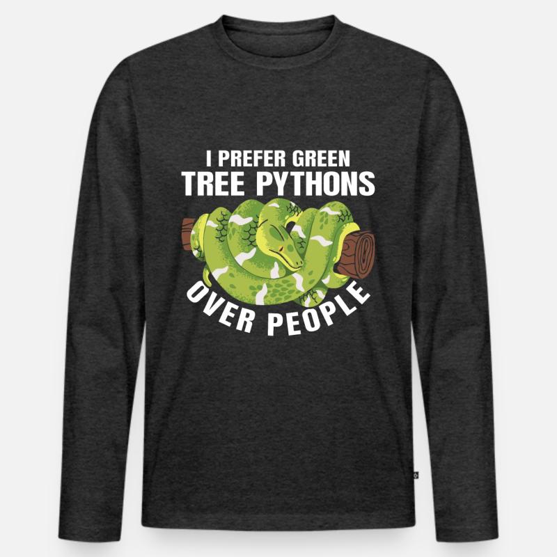 Green Tree Python Men's Premium Organic Long Sleeve Shirt