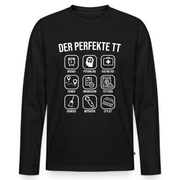 Der perfekte Turniertrottel Reiten Sport Reiter - Männer Premium Bio Langarmshirt - Schwarz - Vorne - Nico (187cm)