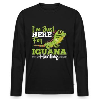 Iguana lustiger Spruch - Männer Premium Bio Langarmshirt - Schwarz - Vorne - Nico (187cm)