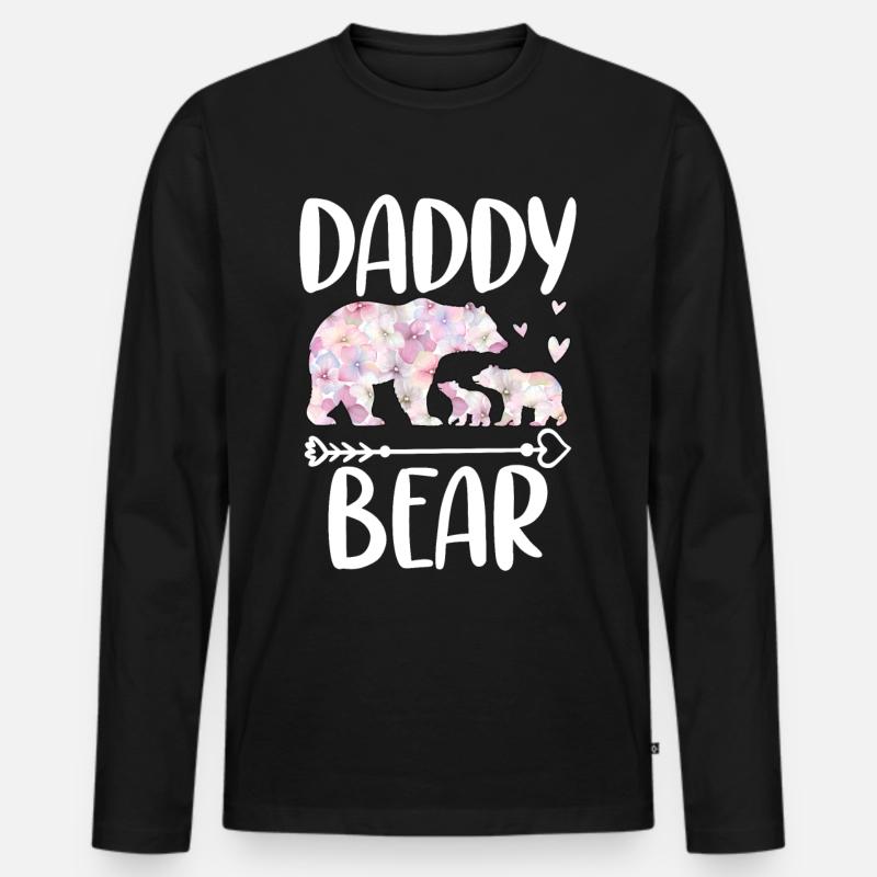 Daddy Bear - Männer Premium Bio Langarmshirt - Schwarz