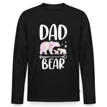 Dad Bear - Men's Premium Organic Long Sleeve Shirt - black - Front - Nico (187cm)