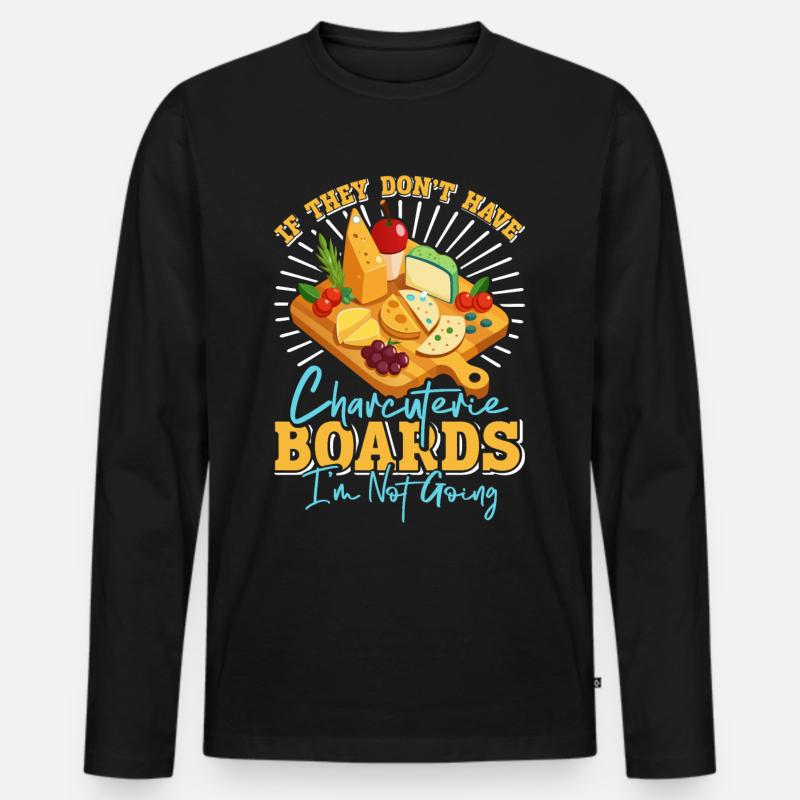 Funny Charcuterie Board - Männer Premium Bio Langarmshirt - Schwarz