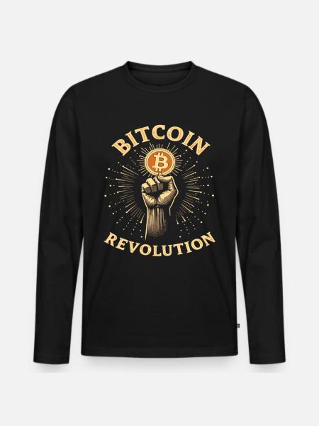 Révolution Bitcoin - T-shirt manches longues Premium bio Homme - noir