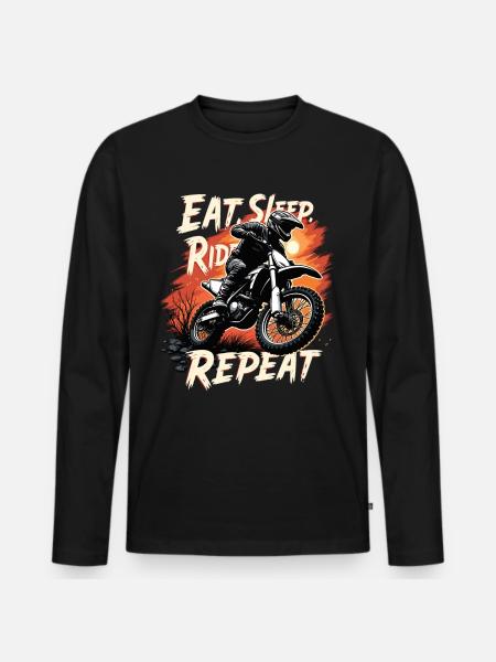 Motocross Eat Sleep Ride Repeat - Men's Premium Organic Long Sleeve Shirt - black