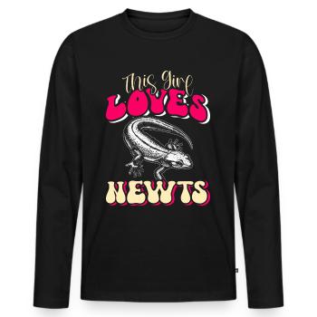 Molch - Männer Premium Bio Langarmshirt - Schwarz - Vorne - Nico (187cm)