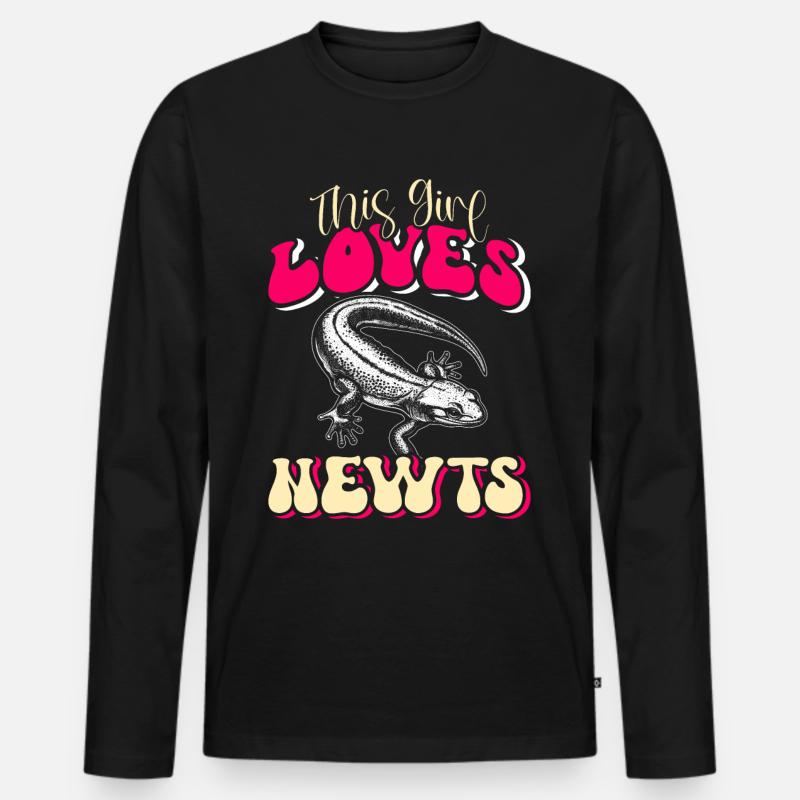 Molch - Männer Premium Bio Langarmshirt - Schwarz