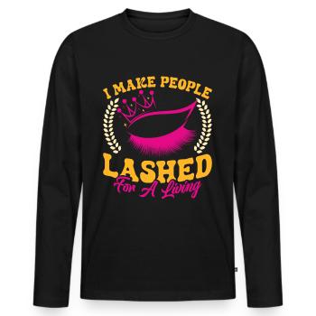 Lash Tech - Männer Premium Bio Langarmshirt - Schwarz - Vorne - Nico (187cm)
