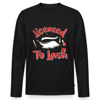 Lash Tech - Männer Premium Bio Langarmshirt - Schwarz - Vorne - Nico (187cm)